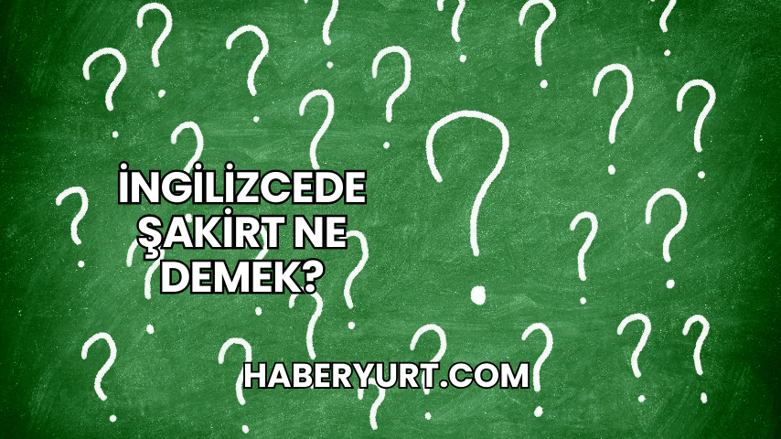 İngilizcede Şakirt Ne Demek?